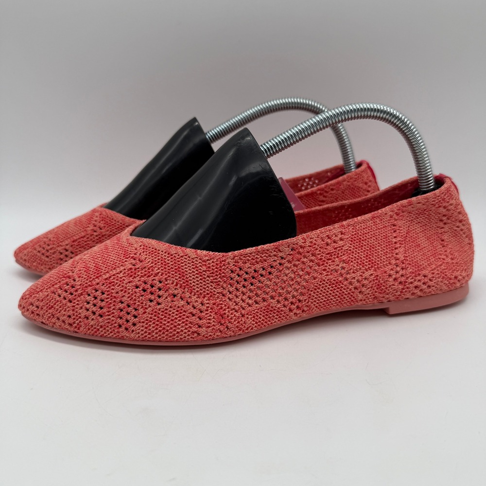 Skechers Stretch Fit Flats Womens 10 Coral Pink 158019 Memory Foam Pointed Toe